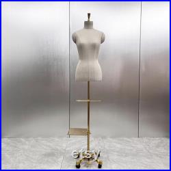 Luxury Clothing Store Female Male Half Body Mannequin,Gray Dress Form Fabric Suit Pants Rack Display,Half Body Torso With Golden Cross Base