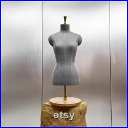 Luxury Clothing Store Female Male Half Body Mannequin,Gray Dress Form Fabric Suit Pants Rack Display,Half Body Torso With Golden Cross Base