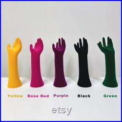 Luxury Colorful Velvet Mannequin Hand Display Model,Female Mannequin Hand Jewelry Display Stand,Scarf Sunglasses Necklace Ring Display Hand