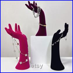 Luxury Colorful Velvet Mannequin Hand Display Model,Female Mannequin Hand Jewelry Display Stand,Scarf Sunglasses Necklace Ring Display Hand