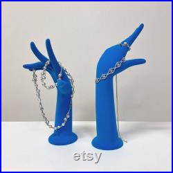 Luxury Colorful Velvet Mannequin Hand,Female Left Right Hand Model Jewelry Display Stand,Necklace Sunglasses Ring Display Hand Dress Form
