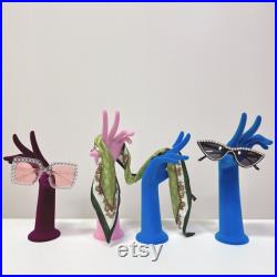 Luxury Colorful Velvet Mannequin Hand,Female Left Right Hand Model Jewelry Display Stand,Necklace Sunglasses Ring Display Hand Dress Form