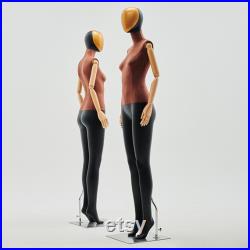 Luxury Female Male Dress Form Mannequin Full Body,Brown Velvet Mannequin Torso With Gold Head,Adult Clothing Display Dummy with Wooden Arms