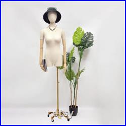 Luxury Female Plus Size Mannequin Half Body Dress Form,Grey Linen Dress Form Wedding Dress Mannequin,Female Torso Mannequin Plus Size Model