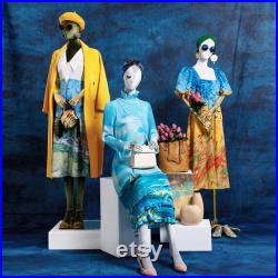 Luxury Female Velvet Fabric Mannequin,Shoulder Model with Three Styles,Half Body,Full Body,Sitting Post Dress Form Prop for Clothes Display