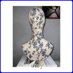 Luxury Floral Canvas Mannequin Head Wig Pinnable Accessories Jewellery display Form