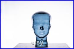 Luxury Glass Head Headphone Stand, mannequin, Colour BLUE