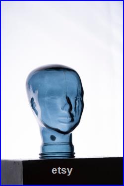 Luxury Glass Head Headphone Stand, mannequin, Colour BLUE