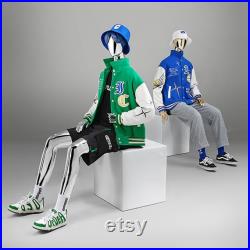Luxury Glossy Gold Silver Male Mannequin Full Body,Sitting Plate Half Body Men Mannequin Torso With Head,Jewelry Clothing Display Dress Form