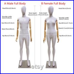 Luxury Grey Bamboo Linen Adult Male Female Mannequin Full Body,Half Body Women Men Mannequin Torso Dress Form,Brand Clothing Display Dummy