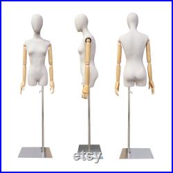 Luxury Grey Bamboo Linen Adult Male Female Mannequin Full Body,Half Body Women Men Mannequin Torso Dress Form,Brand Clothing Display Dummy