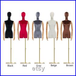 Luxury Half Body Female Dress Form Torso,Colorful Velvet Mannequin Torso Stand,Clothing Shop Window Wedding Dress Clothing Display Model