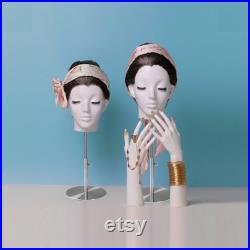 Luxury Head Mannequin,Matte White Color Wig Stand,Maniquins Head for Hat Jewelry Display,Female Male Head Prop Block Dress Form Model