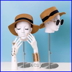 Luxury Head Mannequin,Matte White Color Wig Stand,Maniquins Head for Hat Jewelry Display,Female Male Head Prop Block Dress Form Model