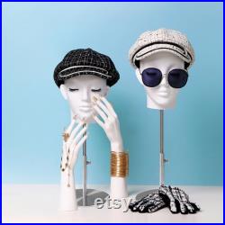 Luxury Head Mannequin,Matte White Color Wig Stand,Maniquins Head for Hat Jewelry Display,Female Male Head Prop Block Dress Form Model