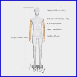 Luxury Male Full Body Display Dress Form ,Velvet Fabric Mannequin Torso With Silver Gold Hands , Jewelry Wig Clothes Display Mannequin Stand