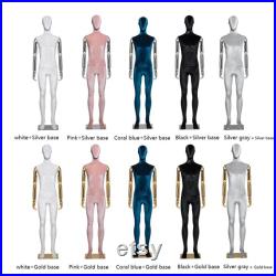 Luxury Male Full Body Display Dress Form ,Velvet Fabric Mannequin Torso With Silver Gold Hands , Jewelry Wig Clothes Display Mannequin Stand