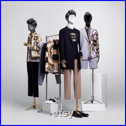 Luxury Male Half Body Display Dress Form ,Velvet Fabric Mannequin Torso With Silver Gold Hands , Jewelry Wig Clothes Display Mannequin Stand