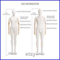 Luxury Mannequin Full Body Torso, Male and Female Model Props with Head, Adult Dress Form Dummy for Boutique Clothing Store Window Display