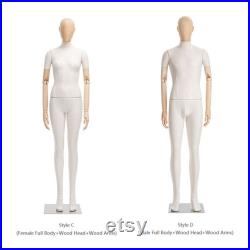 Luxury Mannequin Full Body Torso, Male and Female Model Props with Head, Adult Dress Form Dummy for Boutique Clothing Store Window Display