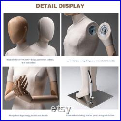 Luxury Mannequin Full Body Torso, Male and Female Model Props with Head, Adult Dress Form Dummy for Boutique Clothing Store Window Display