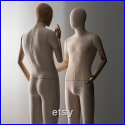 Luxury Mannequin Full Body Torso, Male and Female Model Props with Head, Adult Dress Form Dummy for Boutique Clothing Store Window Display