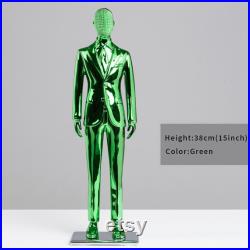 Luxury Mini Male Mannequin Full Body,Colorful Plated Men Dress Form Office Home Decoration,Window Display Miniature Suit Mannequin Man Dummy
