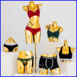Luxury Plated Rose Gold Silver Gold Underwear Mannequin,Lingerie Store Mannequin Hip Pant Body Bust Form,Bikini Brief Bra Display Dress Form