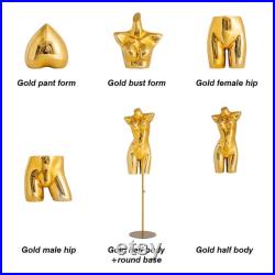 Luxury Plated Rose Gold Silver Gold Underwear Mannequin,Lingerie Store Mannequin Hip Pant Body Bust Form,Bikini Brief Bra Display Dress Form