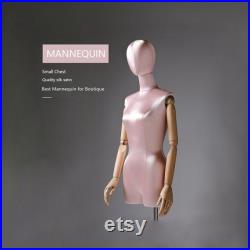 Luxury Satin Half Body Female Mannequin, Adjustable Women Silk Dress form, Clothing Model Props,Lady Display Form with Wood Arm, Jewelry Pro