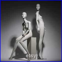 Luxury White Full Body Mannequin Female Dress Form Display,Manikin Torso Stand Realistic Mannequin Body for Retail Clothing,with base 1pcs