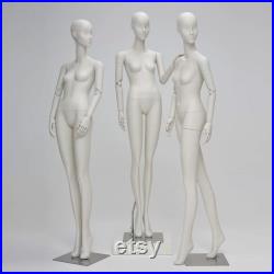 Luxury White Full Body Mannequin Female Dress Form Display,Manikin Torso Stand Realistic Mannequin Body for Retail Clothing,with base 1pcs