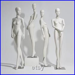 Luxury White Full Body Mannequin Female Dress Form Display,Manikin Torso Stand Realistic Mannequin Body for Retail Clothing,with base 1pcs