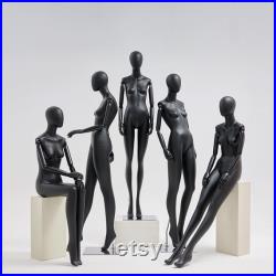 Luxury Window Adult Full Body Female Mannequin ,Black Lacquered FRP Mannequin,Full-body Wedding Window Sitting Model Props Shot Dummy