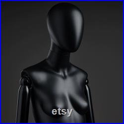 Luxury Window Adult Full Body Female Mannequin ,Black Lacquered FRP Mannequin,Full-body Wedding Window Sitting Model Props Shot Dummy