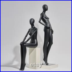 Luxury Window Adult Full Body Female Mannequin ,Black Lacquered FRP Mannequin,Full-body Wedding Window Sitting Model Props Shot Dummy