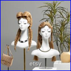 Luxury white mannequin head, Wig Hat stand,female headpiece display jewelry EARRING head block, dress form model dummy,headphone stand head