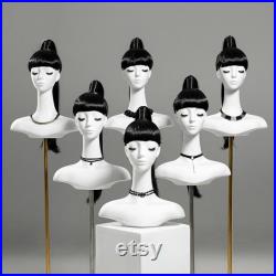 Luxury white mannequin head, Wig Hat stand,female headpiece display jewelry EARRING head block, dress form model dummy,headphone stand head