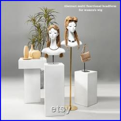 Luxury white mannequin head, Wig Hat stand,female headpiece display jewelry EARRING head block, dress form model dummy,headphone stand head