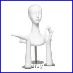 Luxury white mannequin head, Wig Hat stand,female headpiece display jewelry EARRING head block, dress form model dummy,headphone stand head