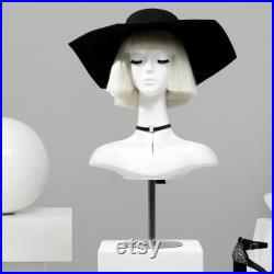 Luxury white mannequin head, Wig Hat stand,female headpiece display jewelry EARRING head block, dress form model dummy,headphone stand head