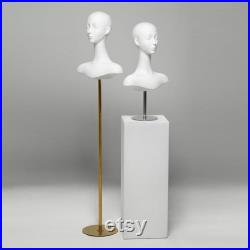 Luxury white mannequin head, Wig Hat stand,female headpiece display jewelry EARRING head block, dress form model dummy,headphone stand head