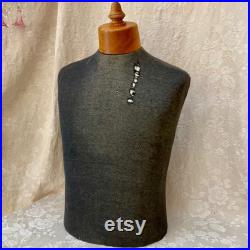 MALE MANNEQUiN BUST Vtg French SHABBy CHiC TAiLOR Store Display Clothes MiliTARiA no SToCKMAN Dummy SEWiNG Corner ATELiER Mid Century 30-50s