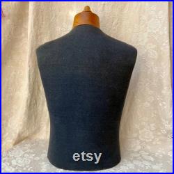 MALE MANNEQUiN BUST Vtg French SHABBy CHiC TAiLOR Store Display Clothes MiliTARiA no SToCKMAN Dummy SEWiNG Corner ATELiER Mid Century 30-50s