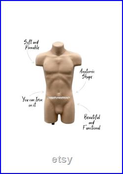 MAN Dress Form with anatomic shape Soft fully pinnable professional Male mannequin with sport figure Tailor dummy