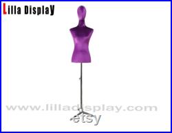 M L Size Clothing Display Purple Velvet Female Mannequin Dress Form Emily