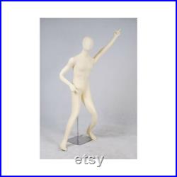 Male Adult Fully Flexible Foam Mannequin Dress Form with Base and Removable Head M01SOFTX