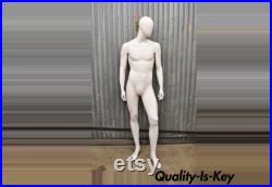 Male Fiberglass White Matte Finish Full Body Display Mannequin by Almax (A)