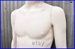 Male Fiberglass White Matte Finish Full Body Display Mannequin by Almax (A)