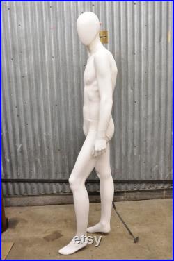 Male Fiberglass White Matte Finish Full Body Display Mannequin by Almax (A)